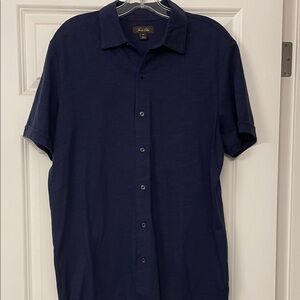 Tasso Elba Navy Casual Button Down Shirt